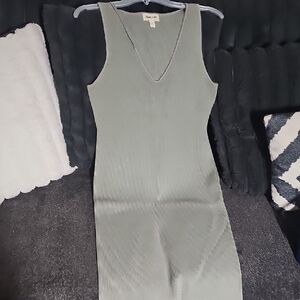 Open Edit Olive Green Sleeveless Ribbed Dress Nwot Size L